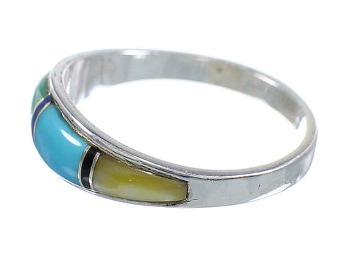Southwest Silver Multicolor Jewelry Ring Size 5-3/4 VX58770